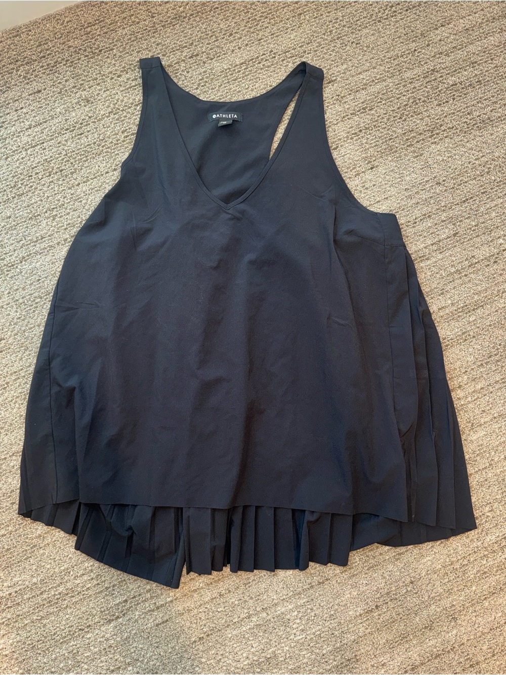 Athleta Swing Forward Pleated Black Racerback Active Tank Size XL - Picture 3 of 6